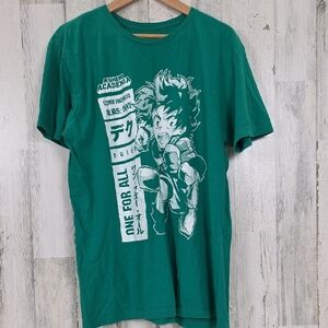 My Hero Academia Deku Izuku Midoriya Anime Green Graphic T-Shirt Size XL
